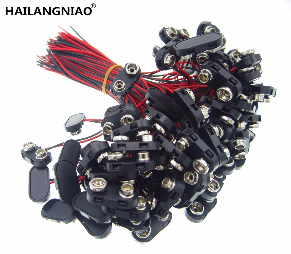 

200pcs 9V Battery Snap Connector clip Lead Wires holder