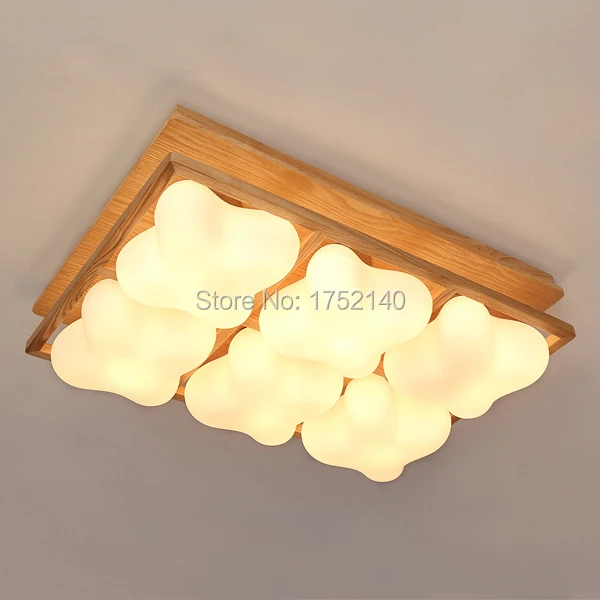 Современный простой и красивый деревянный стекло потолочных светильников.