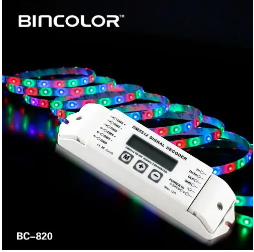 Для LPD6803 LPD8806 WS2811 WS2801 WS2812B светодиодная Пиксельная лампа BC-820 DMX-SPI декодер сигналов конвертер dmx-spi DMX512 контроллер