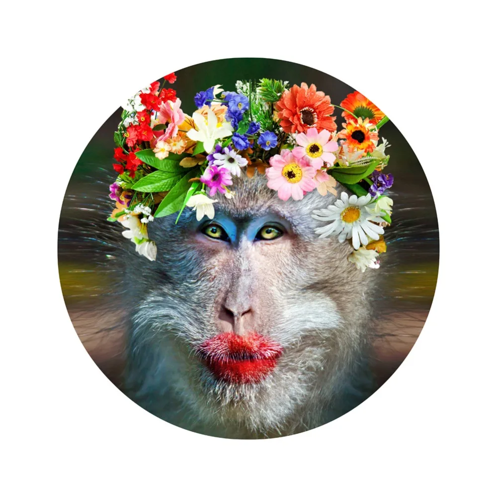 Забавные коврики HUGSIDEA с принтом обезьяны для спальни гостиной тонкие круглые и