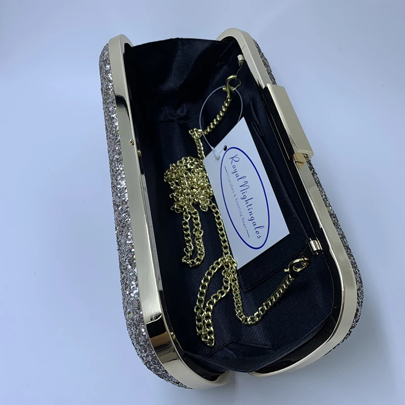 Королевские ночные ручки светильник лые золотые блестки Жесткий Чехол клатч