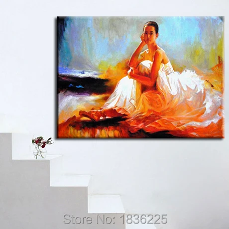 Koop Handgemaakte Olieverf Behang Decor Art Chinese Vrouw Portret Olieverf Badkamer Ideeën's Muur Decoratie