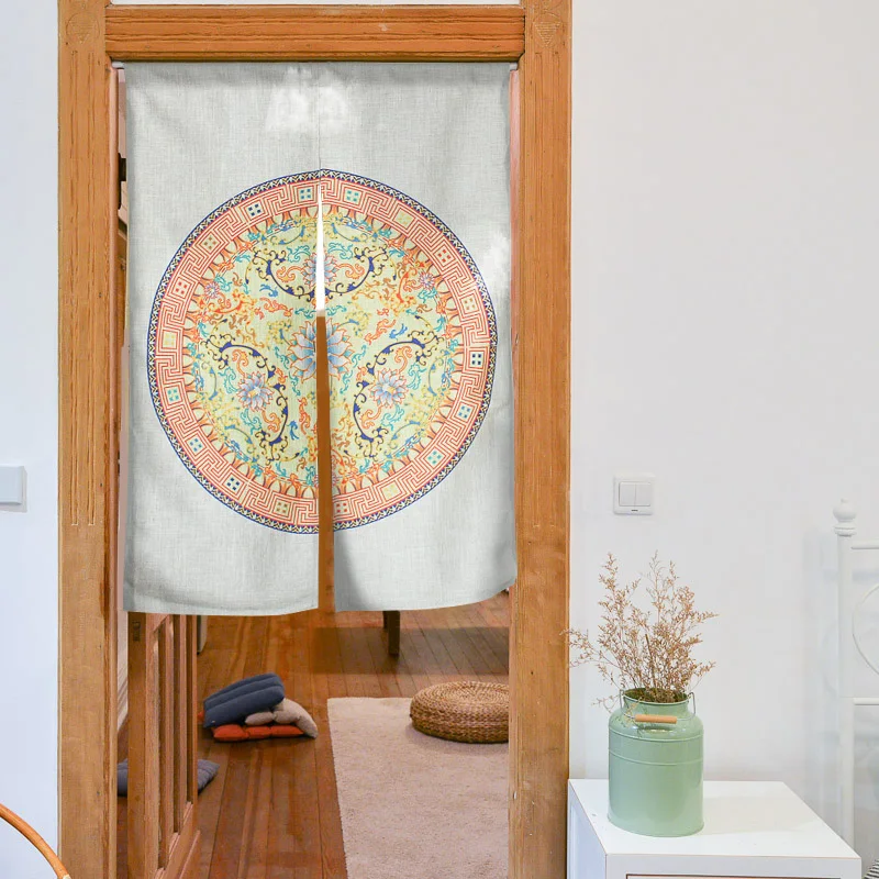 Восточная эстетика благоприятная пластина зернистая хлопковая занавеска Ткань