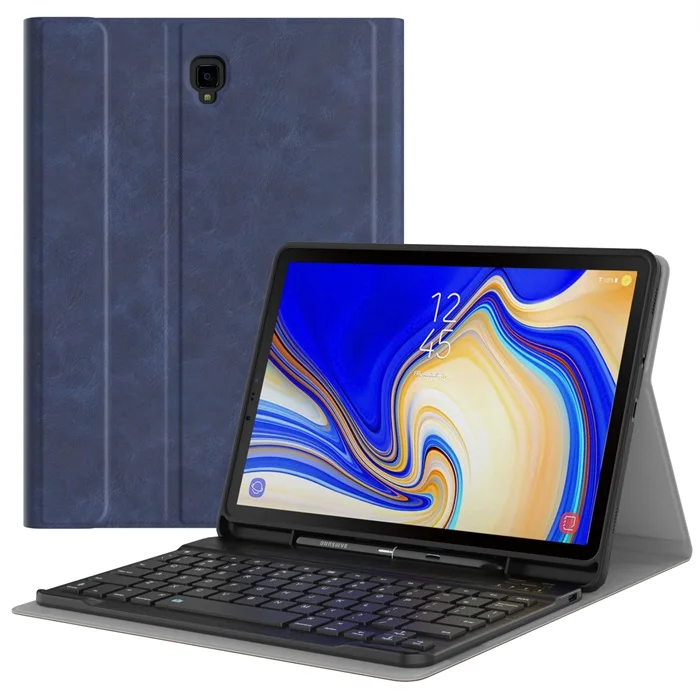 Чехол с клавиатурой MoKo для samsung Galaxy Tab S4 10,5, SM-T830 для планшета/T835, тонкий Чехол-книжка из искусственной кожи - Цвет: Indigo