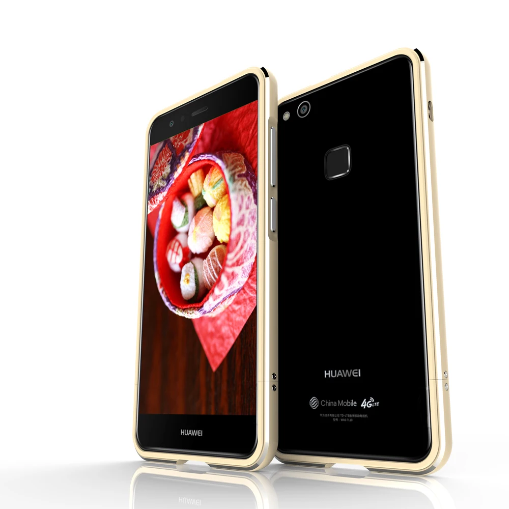 Золотой Роскошные Делюкс ультра тонкий алюминиевый бампер для huawei P10 Lite 5," чехол+ 2 пленки(1 на передней панели+ 1 сзади - Цвет: Золотой