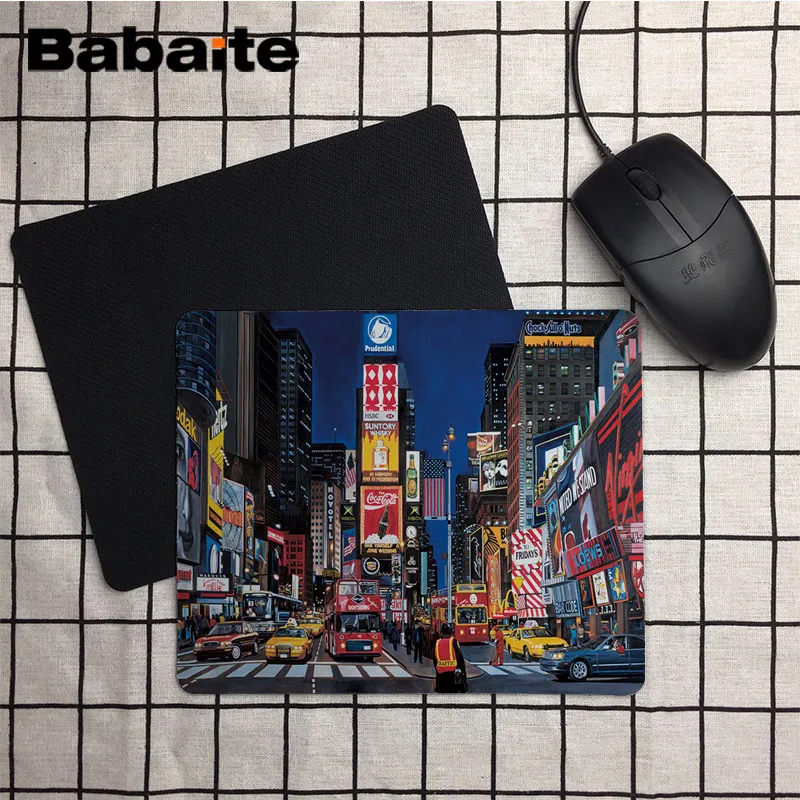 Babaite Подарочный коврик для мальчика New York City Times прочный резиновый мыши Размер 18x22