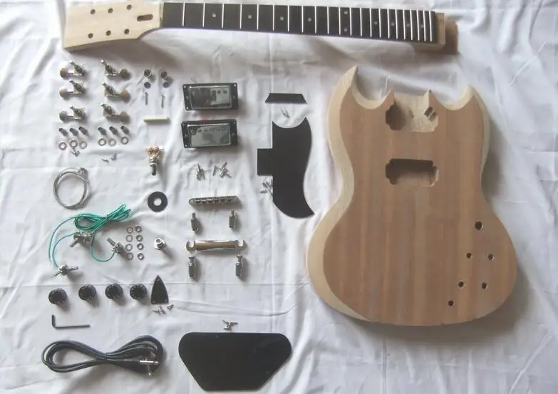 SG-400 стиль Незаконченный DIY корпус из красного дерева набор для электрогитары |