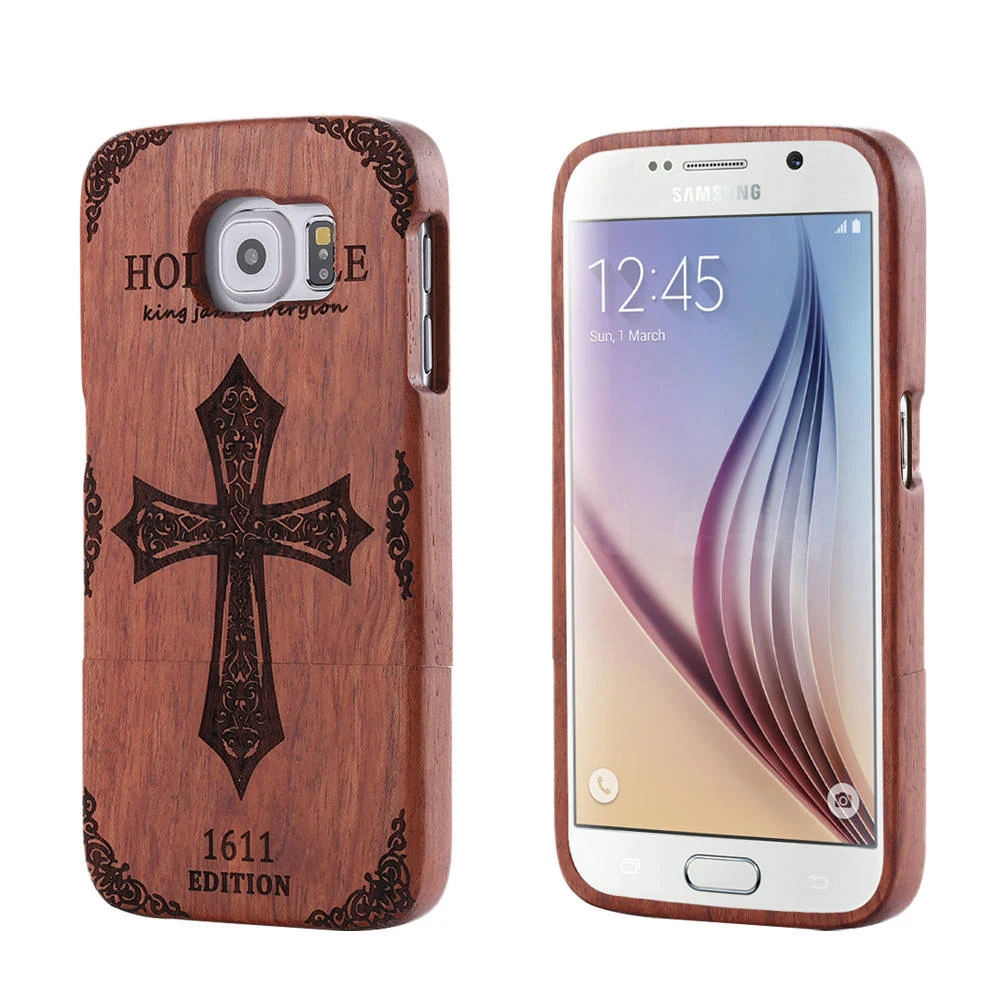 KISSCASE Натуральный Деревянный чехол для телефона Samsung S6 edge Чехол ретро дерево