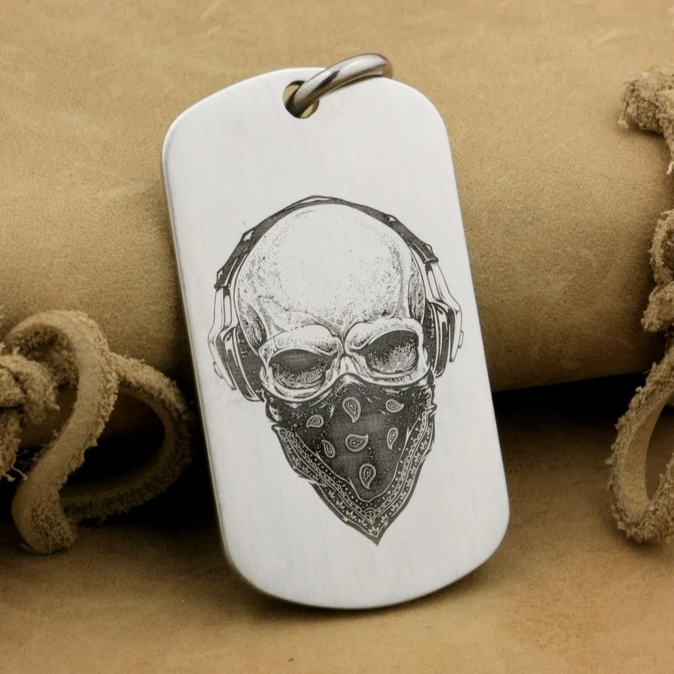 Яркая деталь Мужская подвеска из нержавеющей стали 316L в стиле панк с черепом 9x201