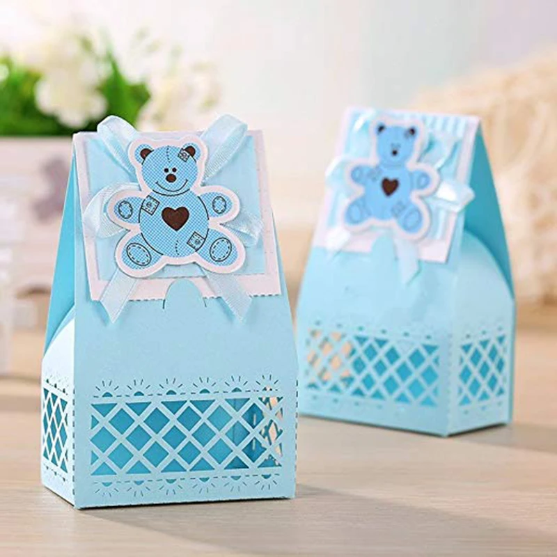 12 шт милый мальчик девочка бумага крещение Baby Shower Украшение коробки для конфет ребенок сувениры Подарочная сумка сладкий день рождения, мероприятие, вечеринка