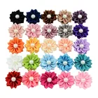 50 шт.лот украшения для волос цветок атласная лента жемчужная аппликация повязка на голову сделай сам ремесло для детей аксессуары для волос 596