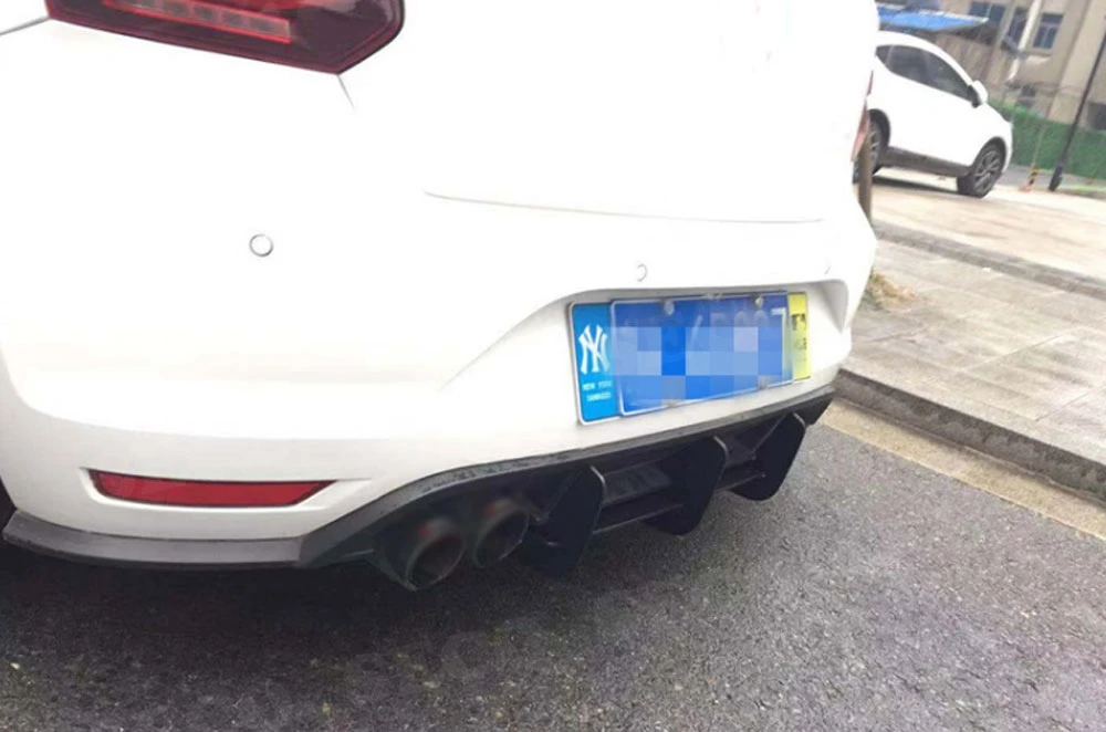 Задний диффузор для губ, спойлер, протектор для VW Polo GTI ABS плавники в стиле акулы, накладка на задний бампер, защитные автомобильные аксессуары