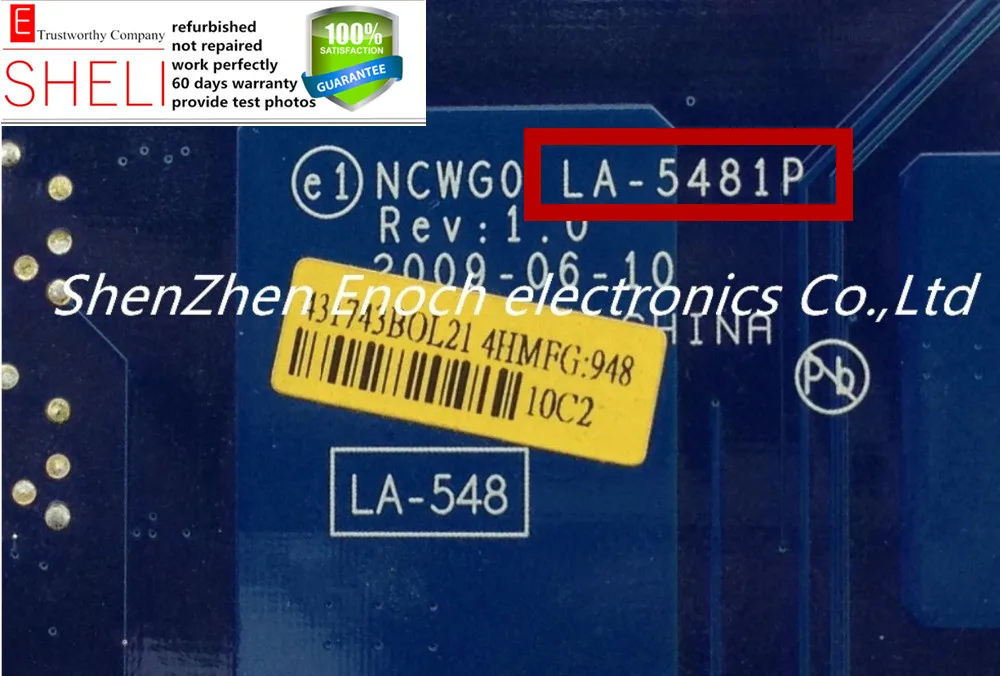 LA 5481P для acer 5517 5532 E627 материнская плата NCWG0 L02 Бесплатный Процессор AMD включен в