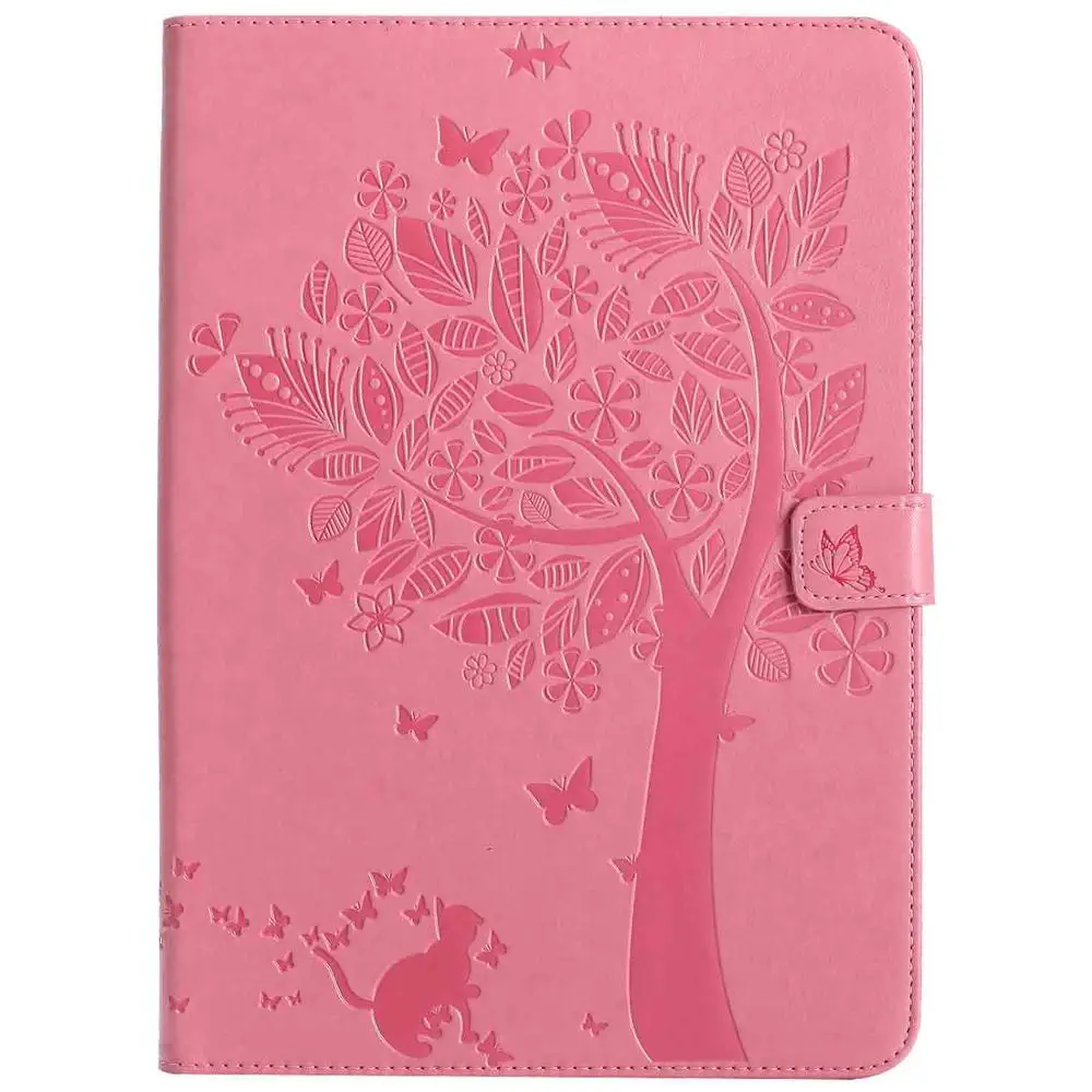 1 Для Coque iPad Air 2 Чехол кошка из тисненой искусственной кожи Магнитная застежка Стенд чехол автовключение/сна Smart Cover для iPad Air2/Air 1 - Цвет: 1
