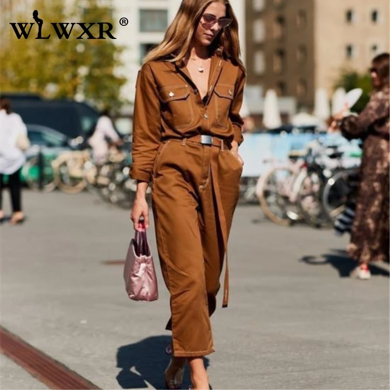 WLWXR уличный сексуальный джинсовый комбинезон для женщин с длинным рукавом и