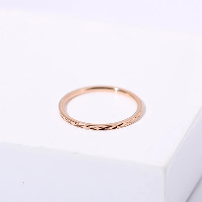 rose gold YUN RUO кольцо для пары с хвостом современное Простое розовое золото цвет женский подарок на день рождения Женская мода титановая сталь ювелирные изделия не выцветают - Цвет основного камня: rose gold
