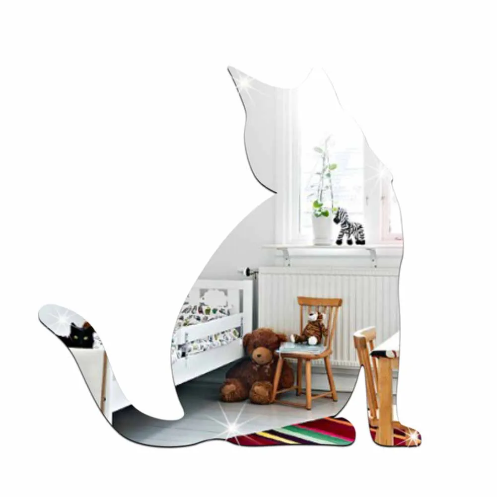 Новое поступление зеркало золотого и серебряного цвета 3D наклейки вечерние