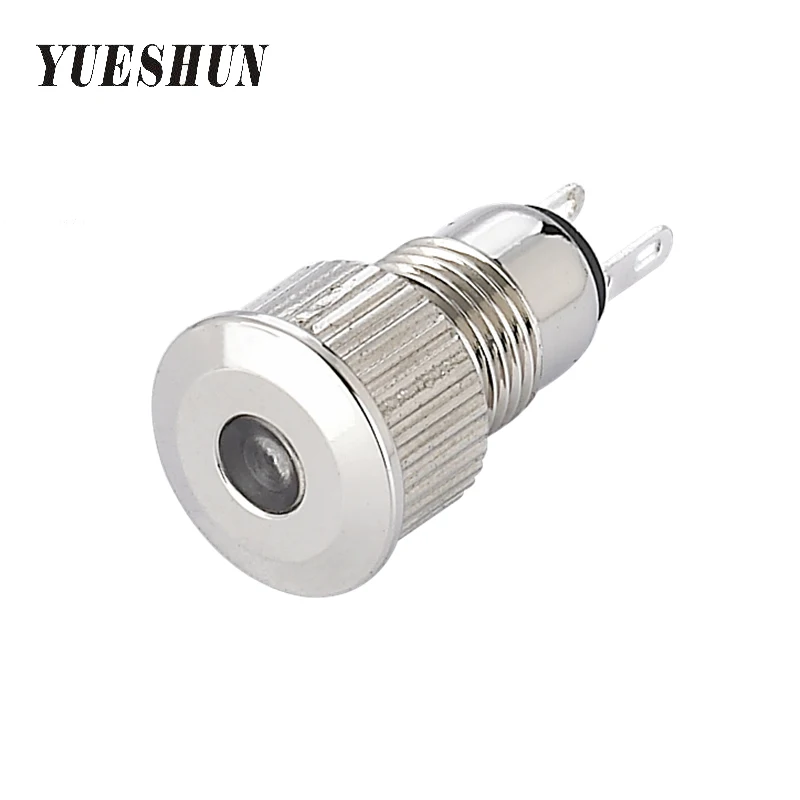 

YUESHUN 8 мм никелированный латунный индикатор электрическое оборудование Светодиодная лампа