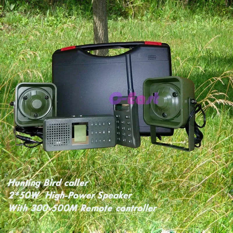 With 300M-500M remote controller 2pcs 50W speaker Hunting Bird Sound Mp3 player goose duck sounds caller hunting decoy | Спорт и