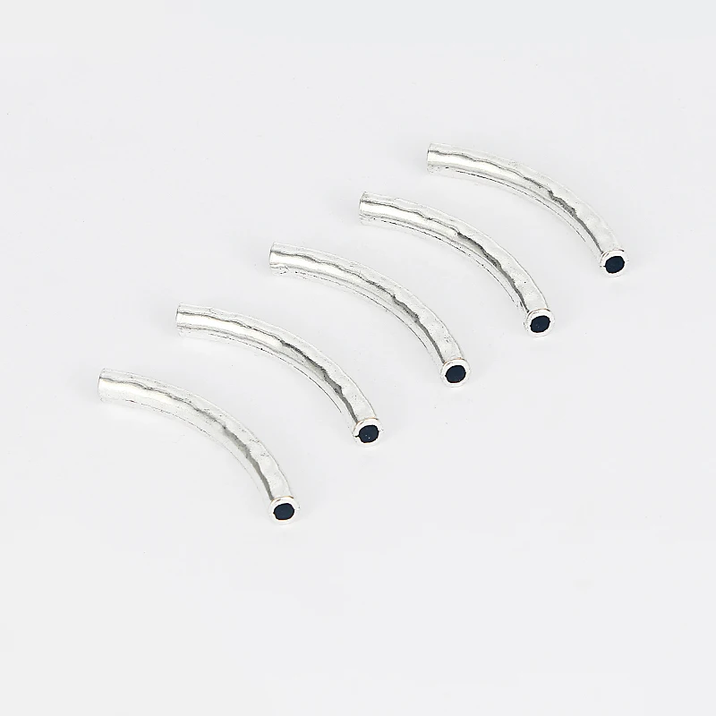 

5pcs Long Bent Tube Slider Spacer Fit 4mm Round Leather For Necklace Bracelet Making DIY Fashion Jewelry Findings