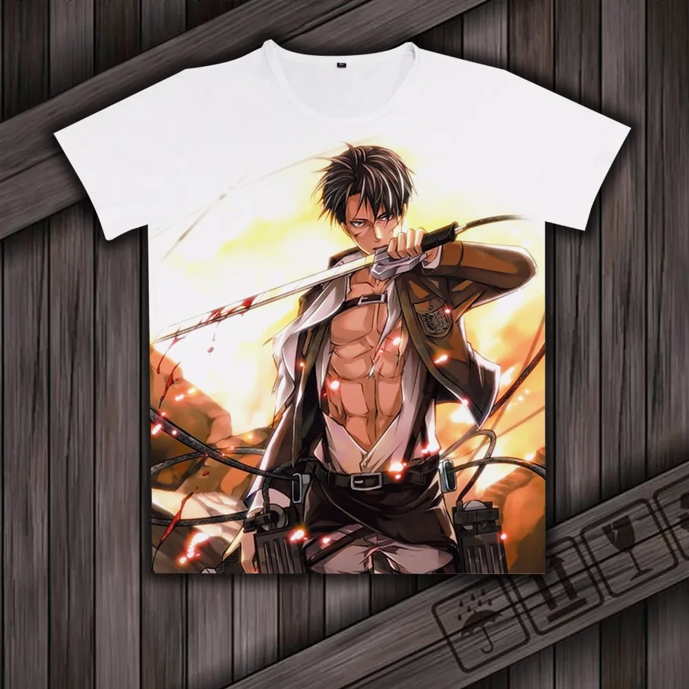 COYOUNG бренд аниме атака на Титанов персонаж Леви Аккерман косплей костюм футболка