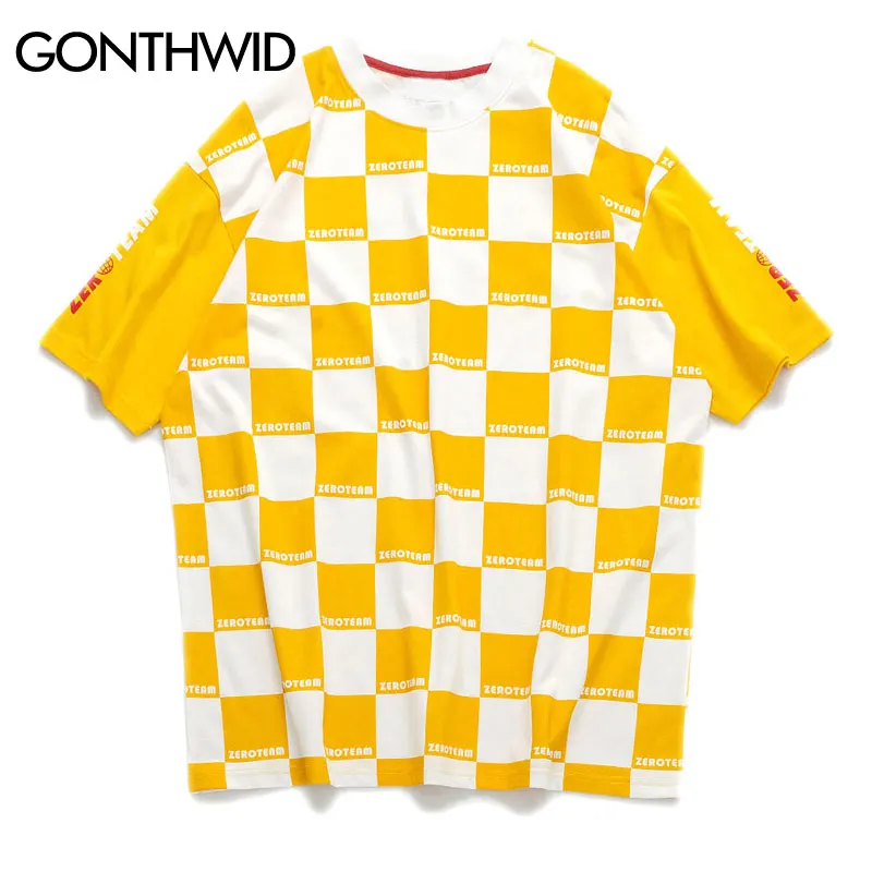 GONTHWID Squared с принтом букв уличная Футболки Мужские Лето 2019 г. хип хоп Hipster