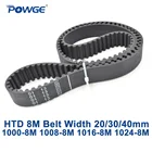 Синхронный ремень синхронизации POWGE HTD 8M C = 1000100810161024 ширина 203040 мм зубья 125 126 127 128 HTD8M 1000-8M 1016-8M 1024-8M-8M