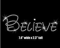 2pclot believe hot fix rhinestone transfer motifs iron on crystal transfers design rhinestones fix patches for bag shoes
