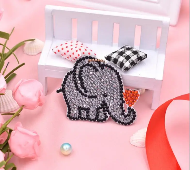 Новинка 2019 4 шт./лот DIY брелок с изображением слона бриллиантовая картина подарок