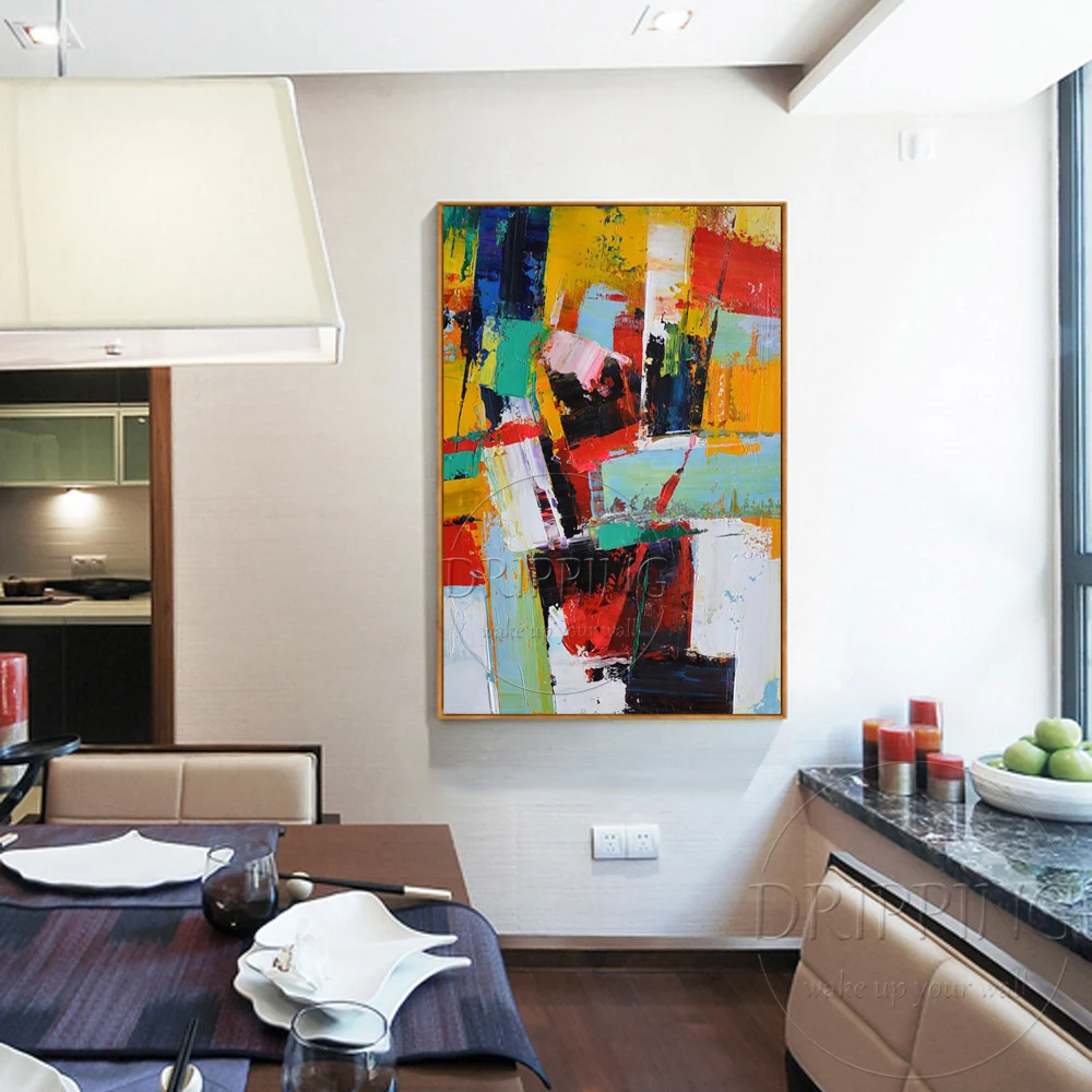 Модное настенное искусство ручная роспись богатые цвета абстрактная картина