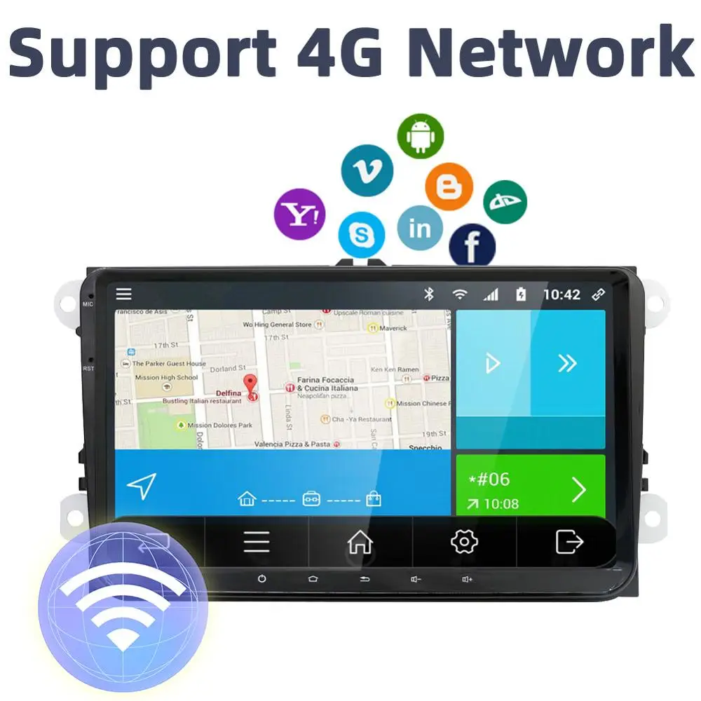 Bosion Android 10 2Din автомобильный DVD для Volkswagen/Golf/Polo/Tiguan/Passat/leon/Skoda/Octavia Радио GPS
