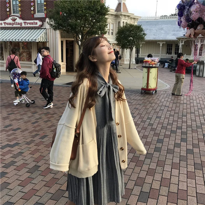 Комплект с юбкой из двух предметов японская мода 2018 Осеннее женское платье