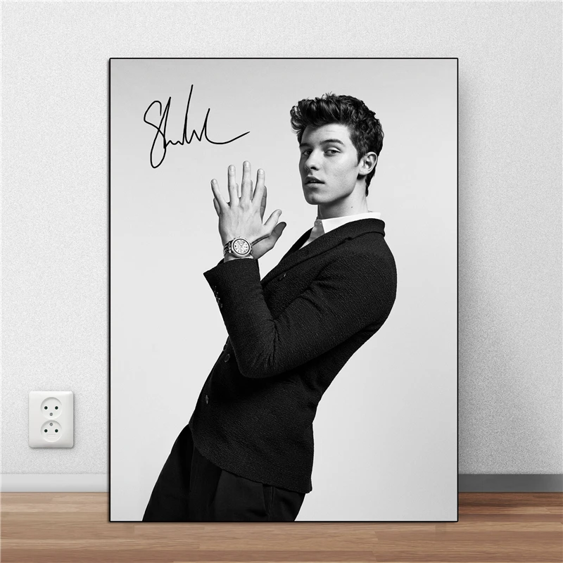 Shawn Mendes черно белые настенные художественные плакаты на холсте с принтами