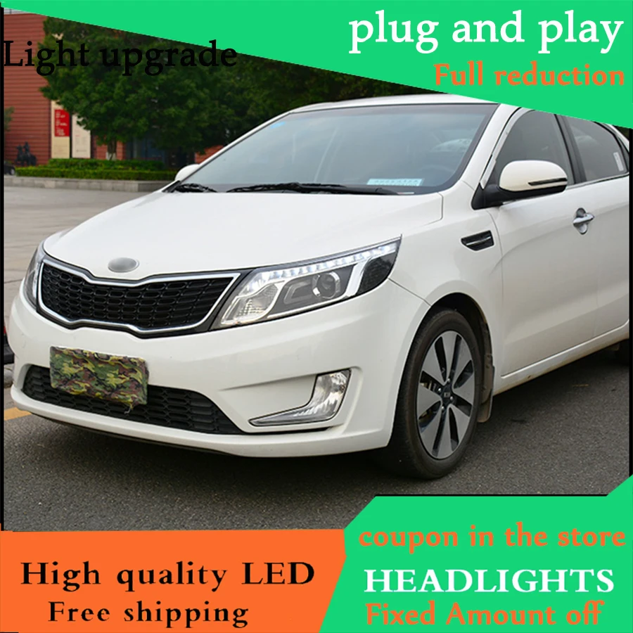 Автомобильный Стильный чехол на голову для Kia K2 Rio головной светильник s 2011- светодиодный головной светильник дневной ходовой светильник Биксеноновая линза ксеноновая лампа ближнего света