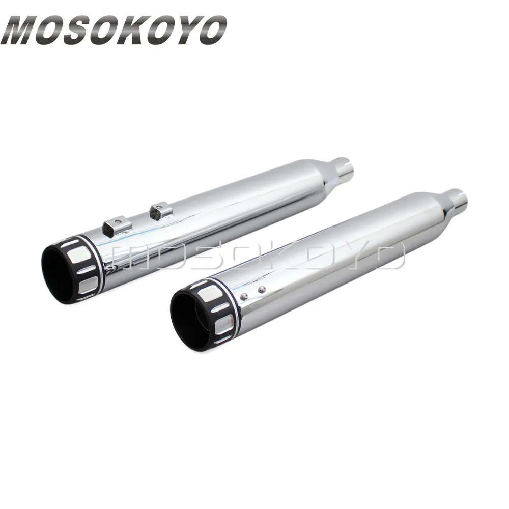 Глушитель выхлопной трубы 1 пара хромированный без застежки для Harley Touring Road King Street