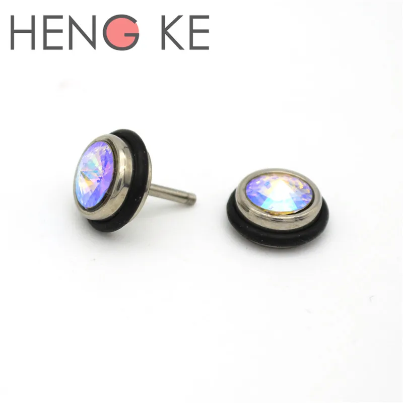 Серьги гвоздики с имитацией опала 8 мм|imitation jewelry|mens earrings punkearrings jewelry |