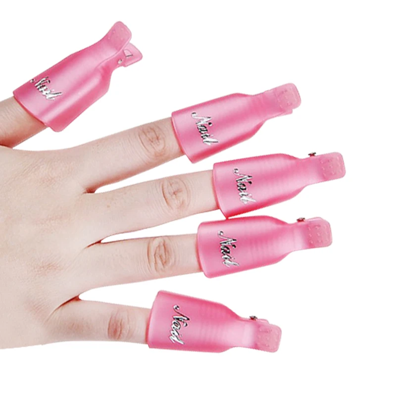pink AMEIZII 5 шт ногтей гель для ногтей Soak Off для удаления шапки зажим УФ-гель для снятия лака Обёрточная бумага Инструмент Польский Маникюр проливной дождь шапки - Цвет: pink