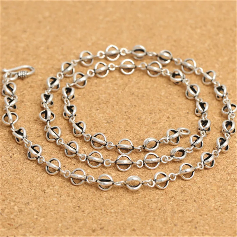 Двойное серебряное ожерелье Dorje Rolo с застежкой-крючком 7 мм 18 20 22 24 26 28 30 32 34 36 38 40