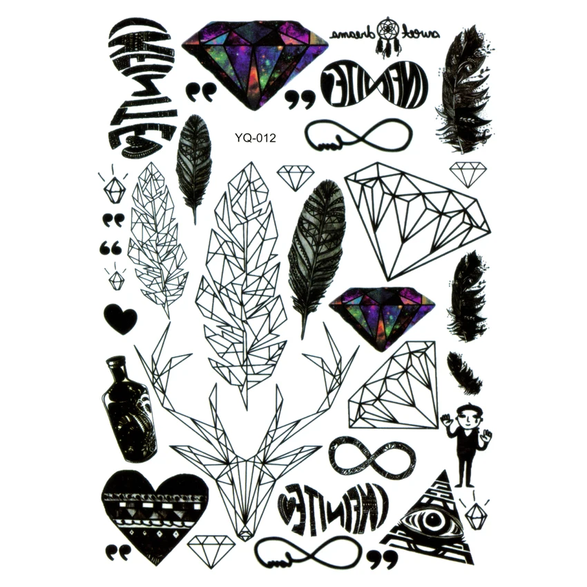 Тату временные водостойкие с бриллиантами и надписью love forever 5 шт.|temporary tattoos