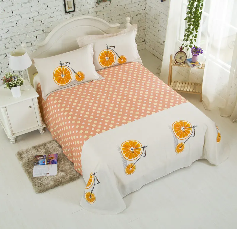 Хлопковый комплект Постельные принадлежности оранжевый Велосипедный Спорт