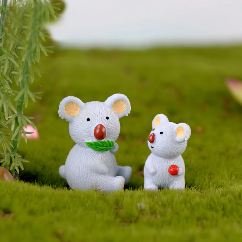 Фигурка семьи коала мать сын дерево медведь животное смола ремесло модель