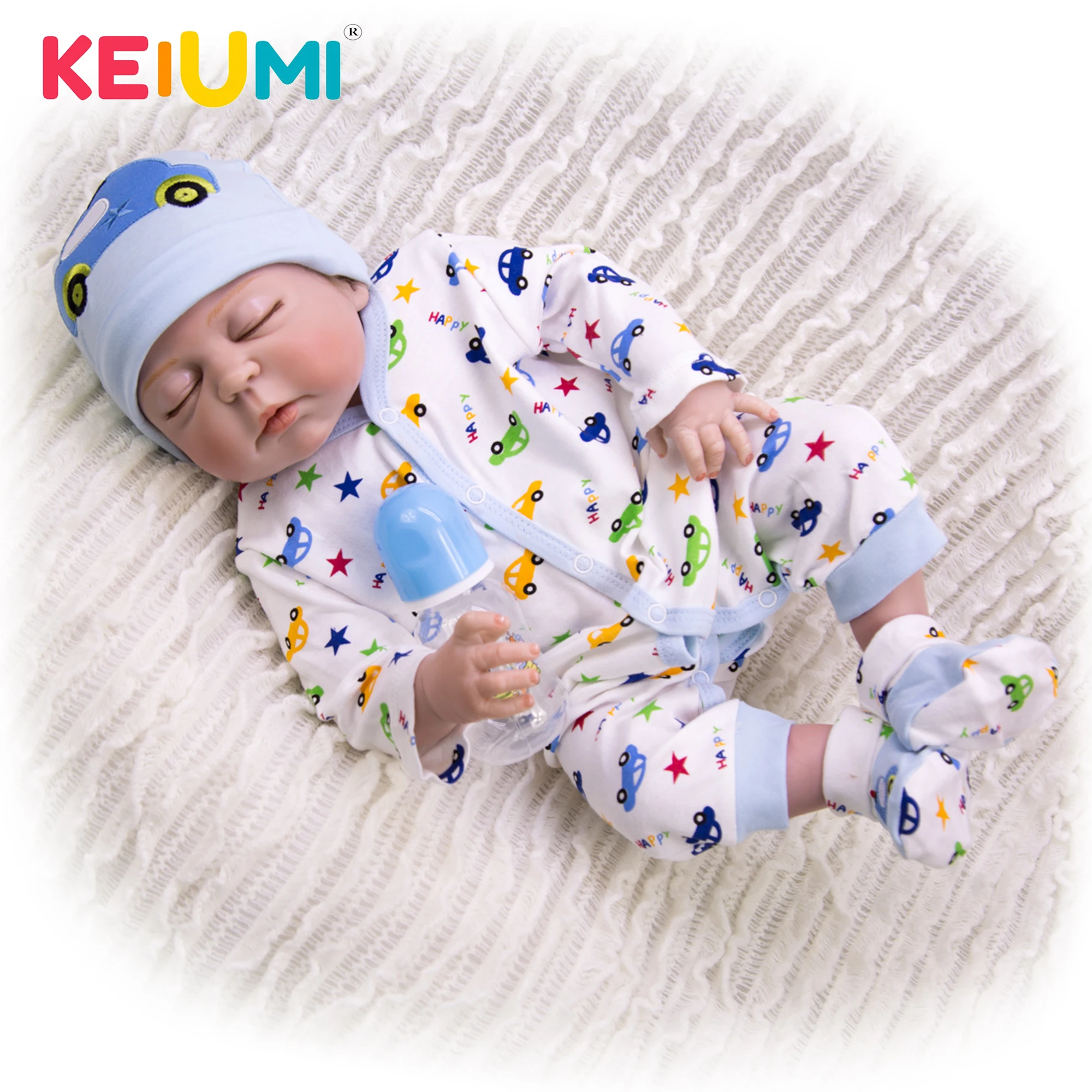 Силиконовая кукла реборн KEIUMI 23 дюйма с закрытым глазом 57 см|Куклы| |