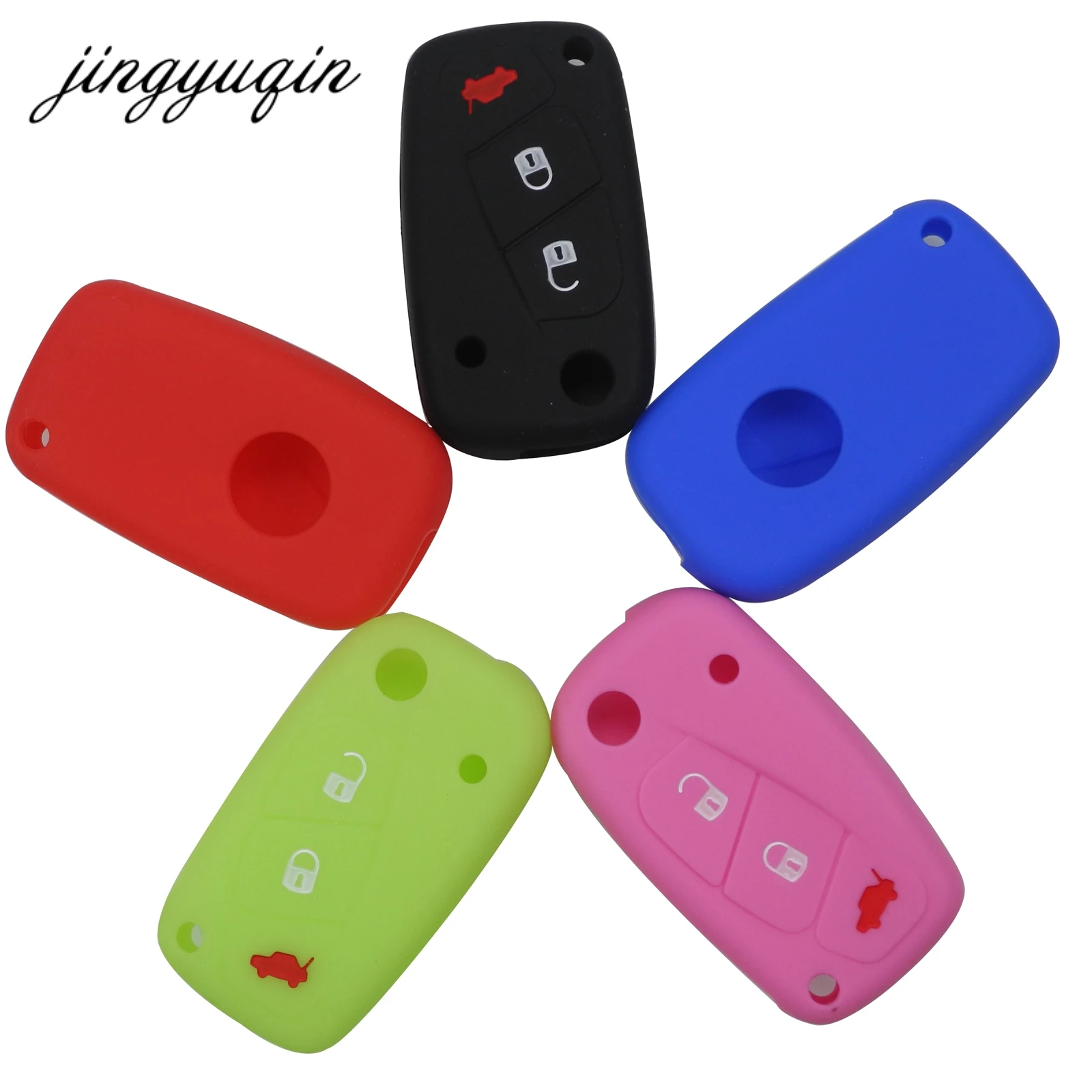 Чехол jingyuqin для автомобильного ключа пульта FIAT 500 Punto Ducato Stilo Panda Doblo Bravo 3 кнопки