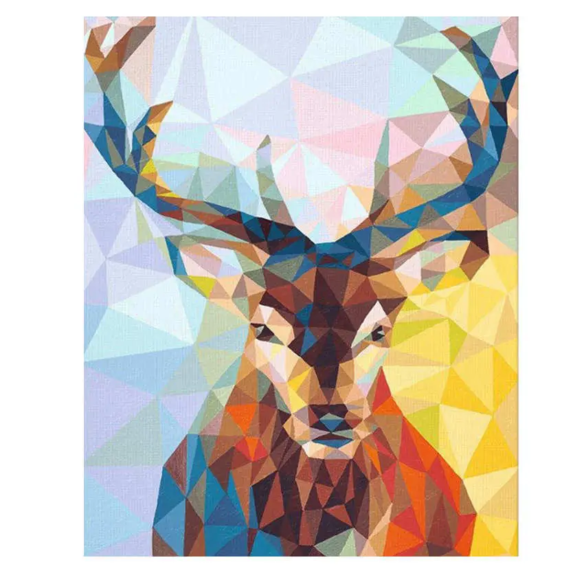 deer painting 15 УИН журавль картина по номерам животное картина маслом лошадь Раскраска по номерам на холсте DIY Ручная роспись олень настенная живопись Декор - Цвет: deer painting 15