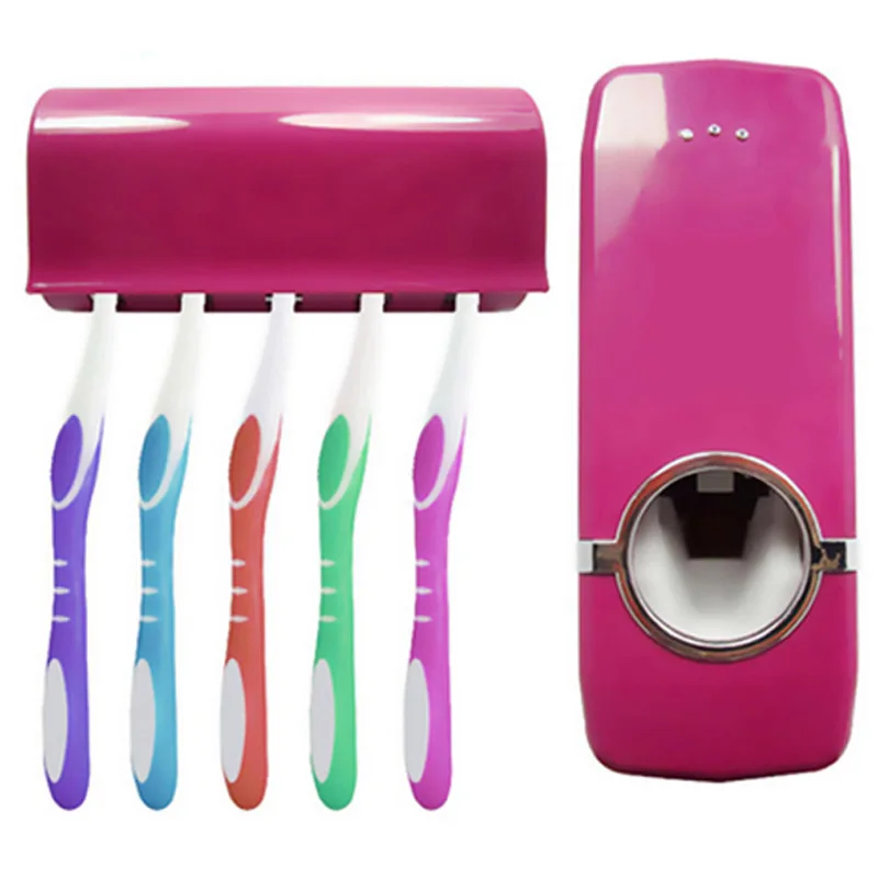 

Toothbrush Holder Automatic Toothpaste Dispenser Holder Toothbrush Wall Mount Rack Bathroom Tools Bathroom Accessories Set