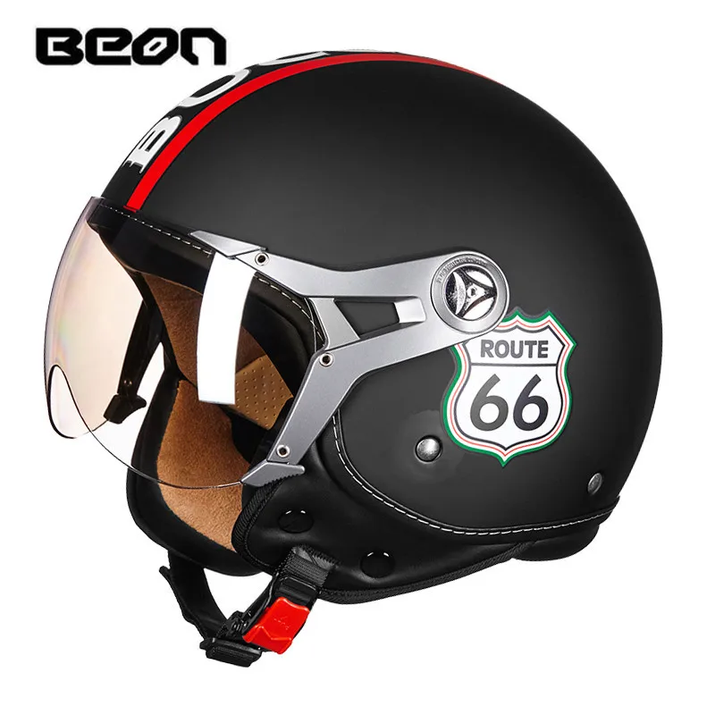 BEON мотоциклетный шлем винтажный с открытым лицом скутер 3/4 одобренный ECE moto casco