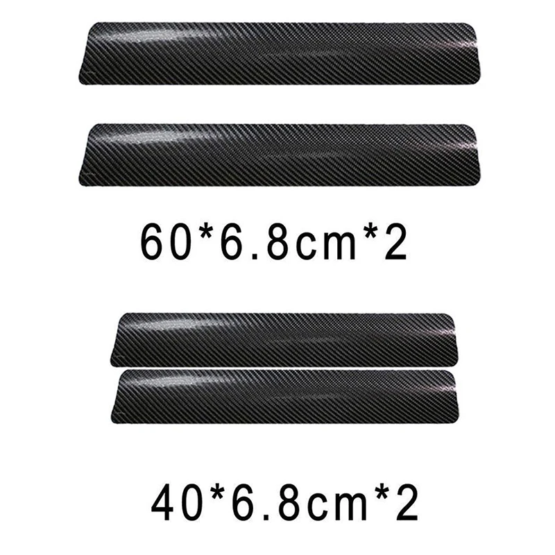 4Pcs Universa 4D 3D Black Carbon Fiber Car Scuff Plate Door Sill Sticker for Panel Protection | Автомобили и мотоциклы