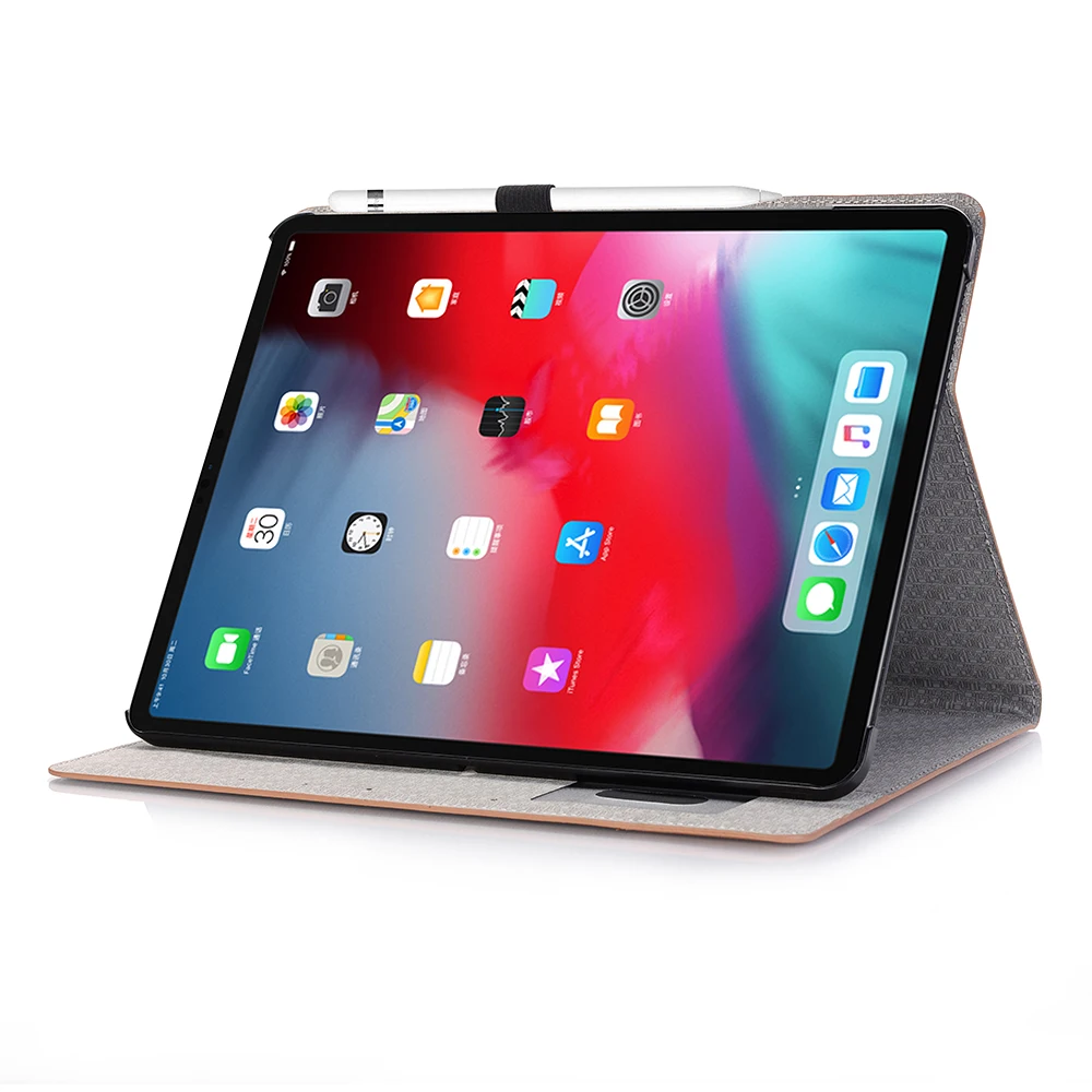 Премиум кожаный чехол-книжка с перекрестным узором для сна для Apple iPad Pro 12," 12,9 чехол Funda+ держатель для карандашей