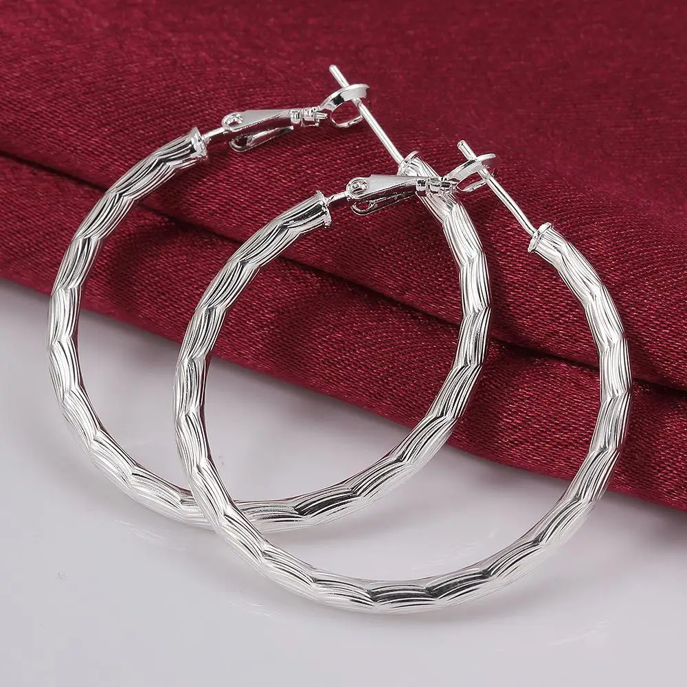 New Cicles 925 Pure silver Hoop earings prata brinco e341 gift box Free Fashion Jewelry | Украшения и аксессуары