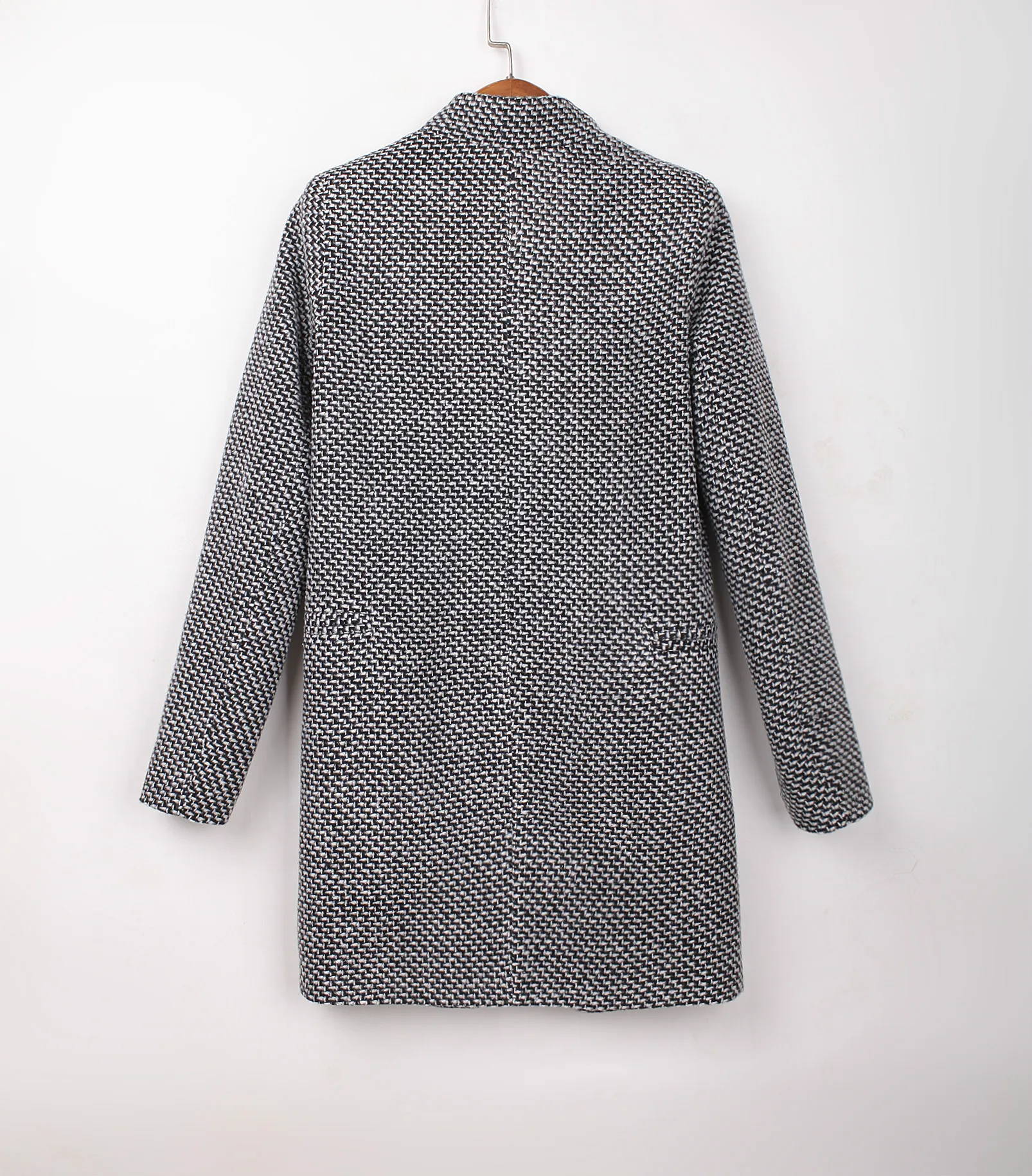 Women Woolen Coats New Female Winter Jackets Elegant Wool Blends Trench Coat Ladies Outwear Gray